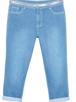 Caprijeans inklusive Gürtel