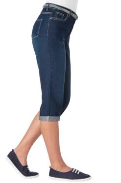 Caprijeans inklusive Gürtel