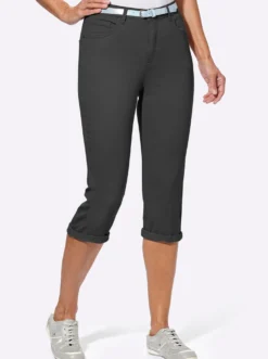 Caprijeans inklusive Gürtel