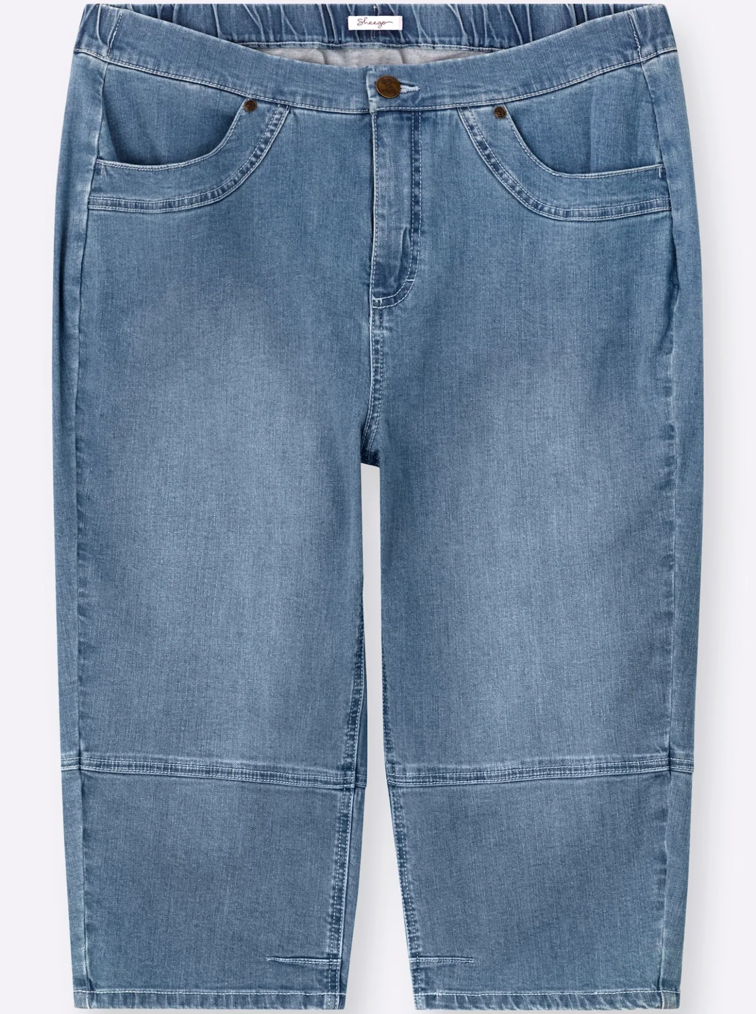 Caprijeans in leichter Waschung