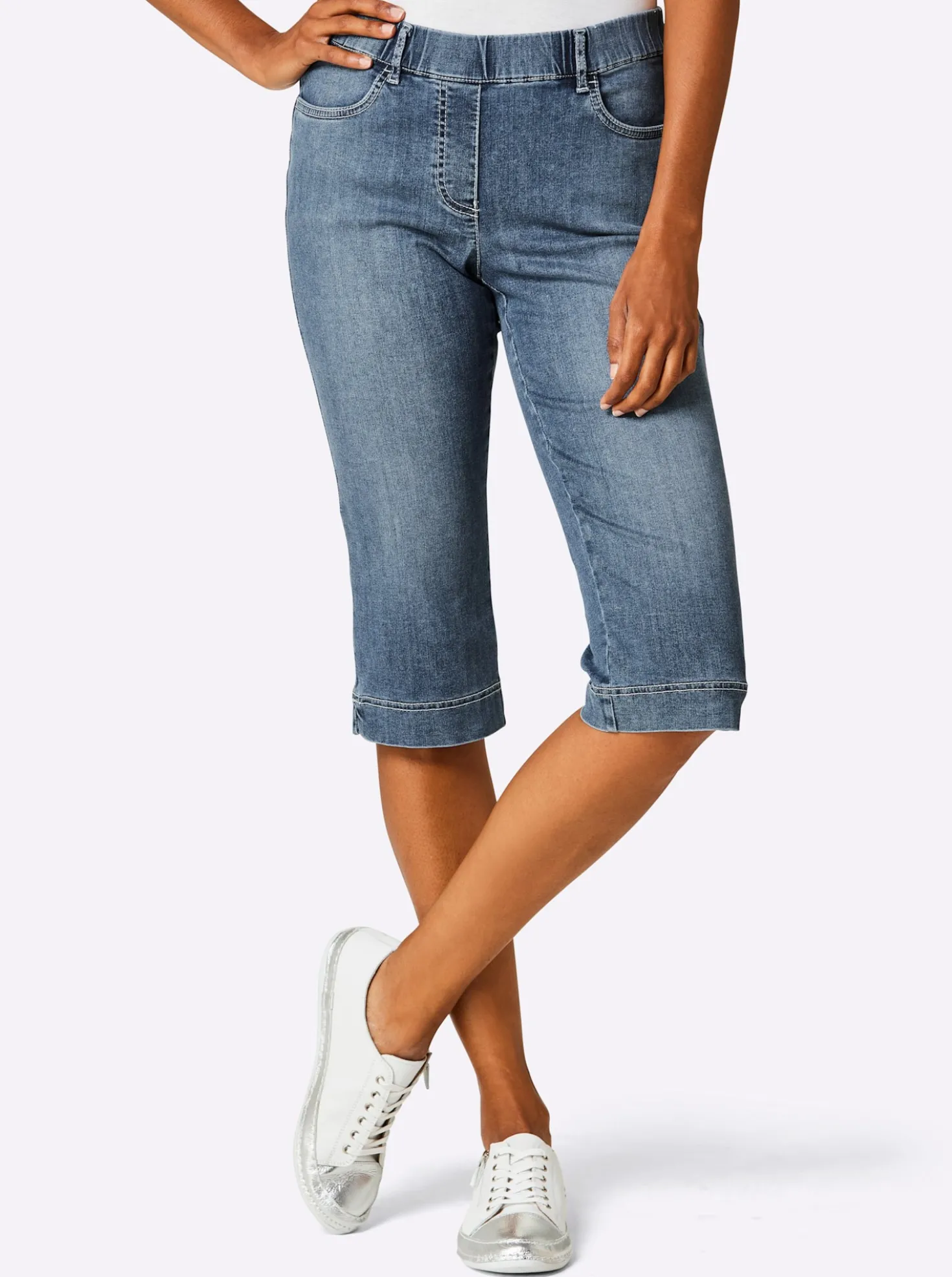 Caprijeans in Schlupfform