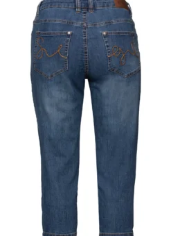 Caprijeans mit Krempelfunktion