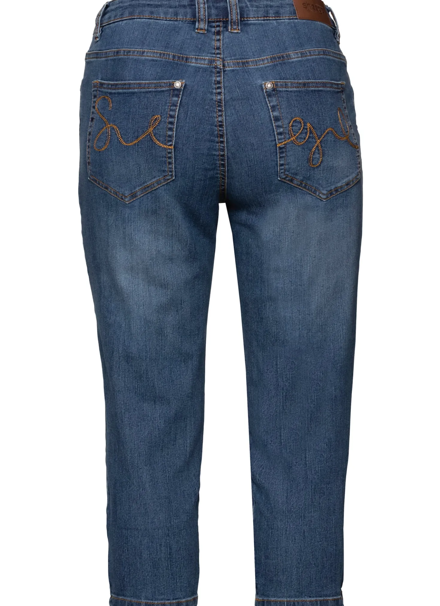 Caprijeans mit Krempelfunktion