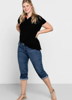 Caprijeans mit Krempelfunktion