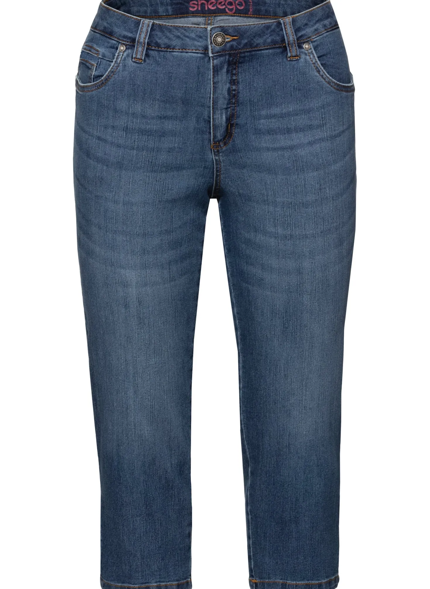 Caprijeans mit Krempelfunktion