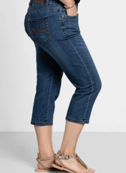 Caprijeans mit Krempelfunktion