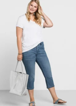 Caprijeans mit Krempelfunktion