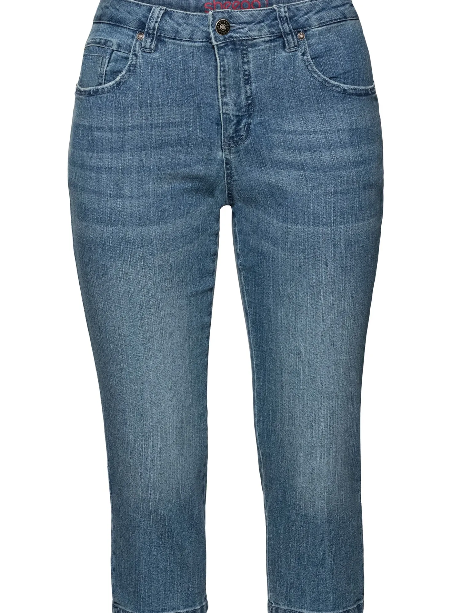 Caprijeans mit Krempelfunktion