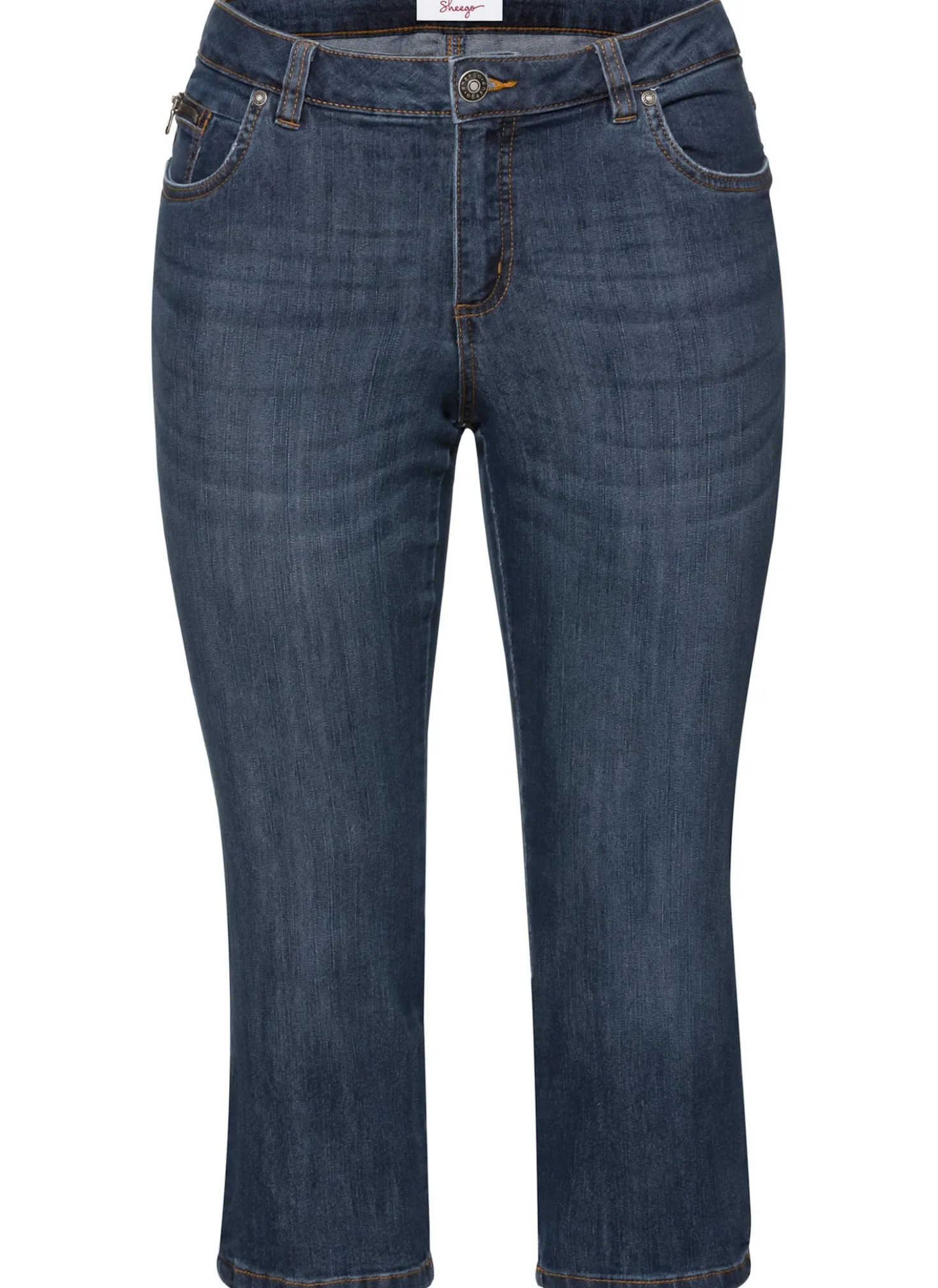 Caprijeans mit Krempelfunktion