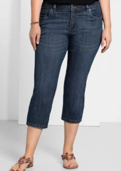 Caprijeans mit Krempelfunktion