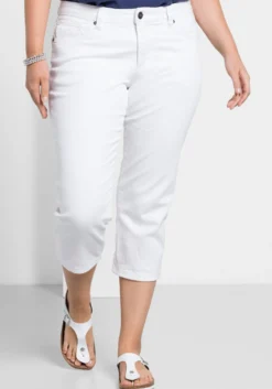 Caprijeans mit Krempelfunktion