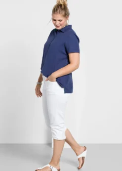 Caprijeans mit Krempelfunktion
