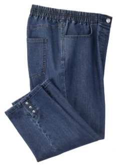 Caprijeans mit Nieten-Verzierung