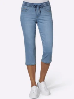 Caprijeans mit Rundum-Dehnbund