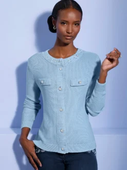 Cardigan im Baumwoll-Modal-Mix