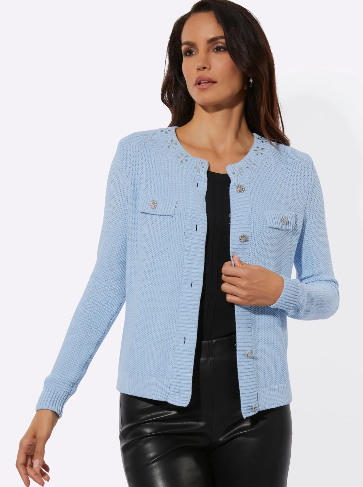 Cardigan im Baumwoll-Modal-Mix