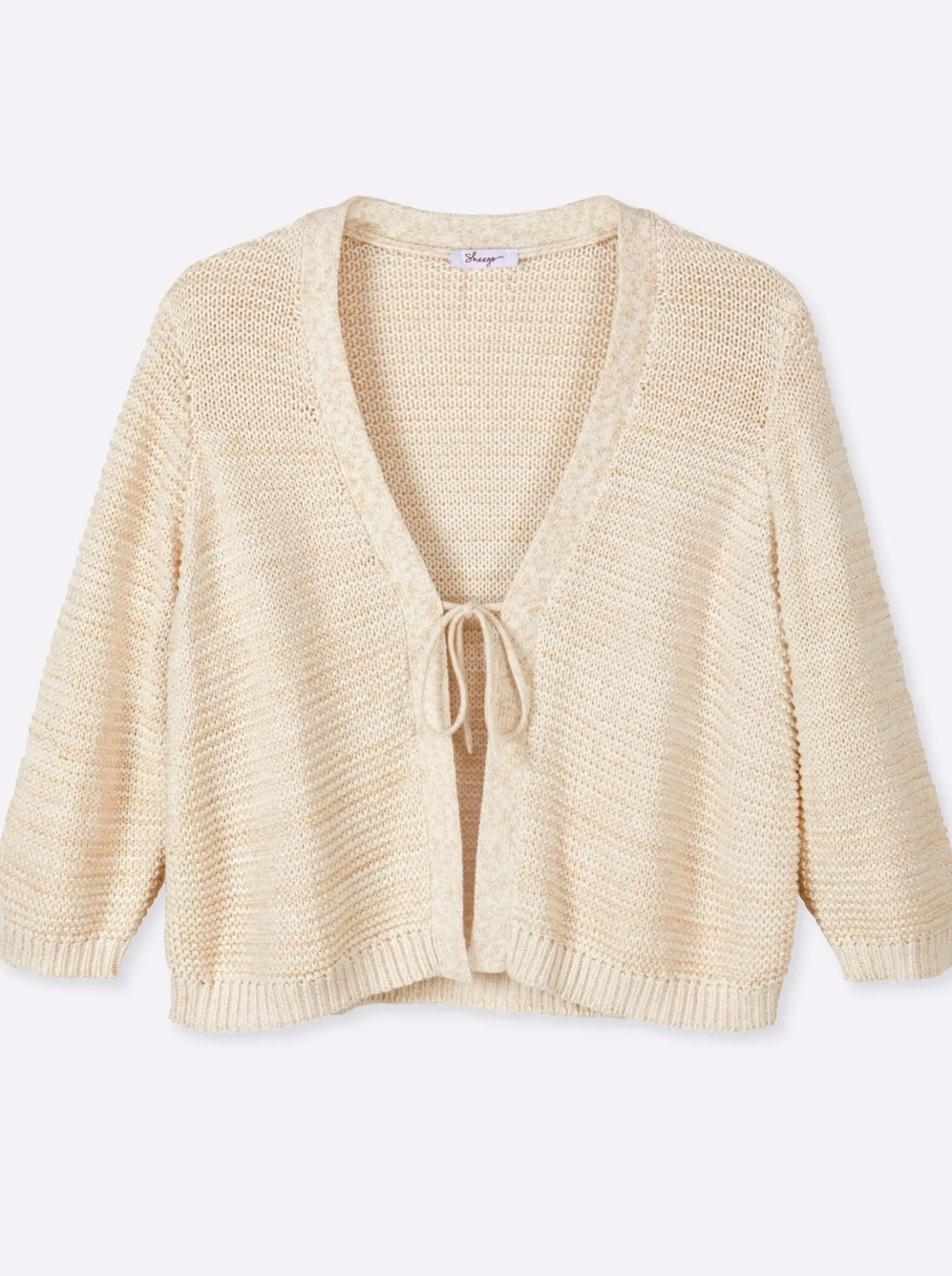 Cardigan im Linksstrick, mit Lurexfaden