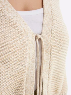 Cardigan im Linksstrick, mit Lurexfaden
