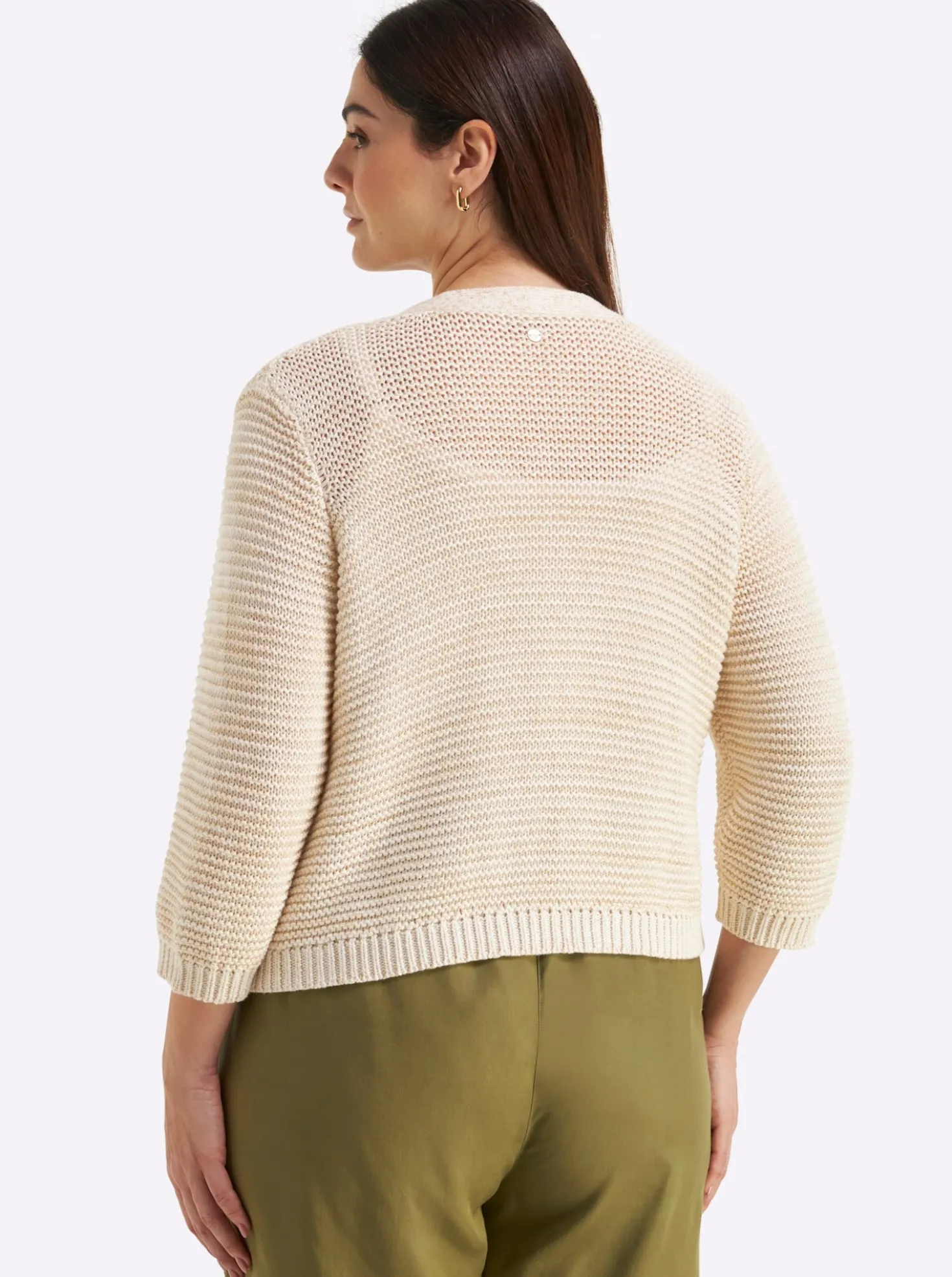 Cardigan im Linksstrick, mit Lurexfaden