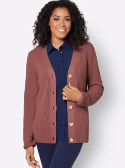 Cardigan in Rippenstrick