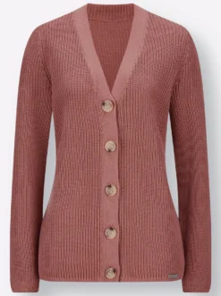 Cardigan in Rippenstrick