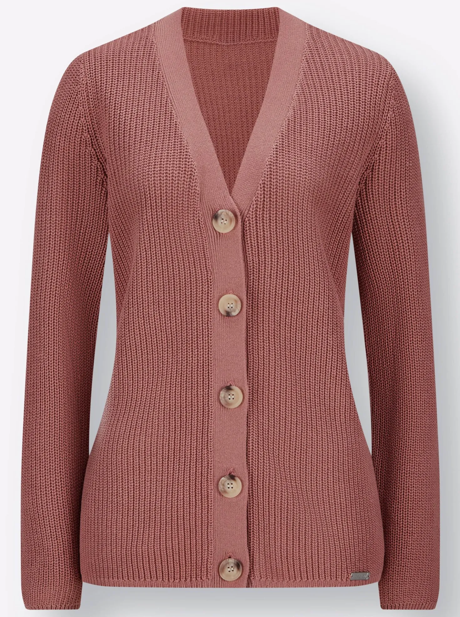 Cardigan in Rippenstrick