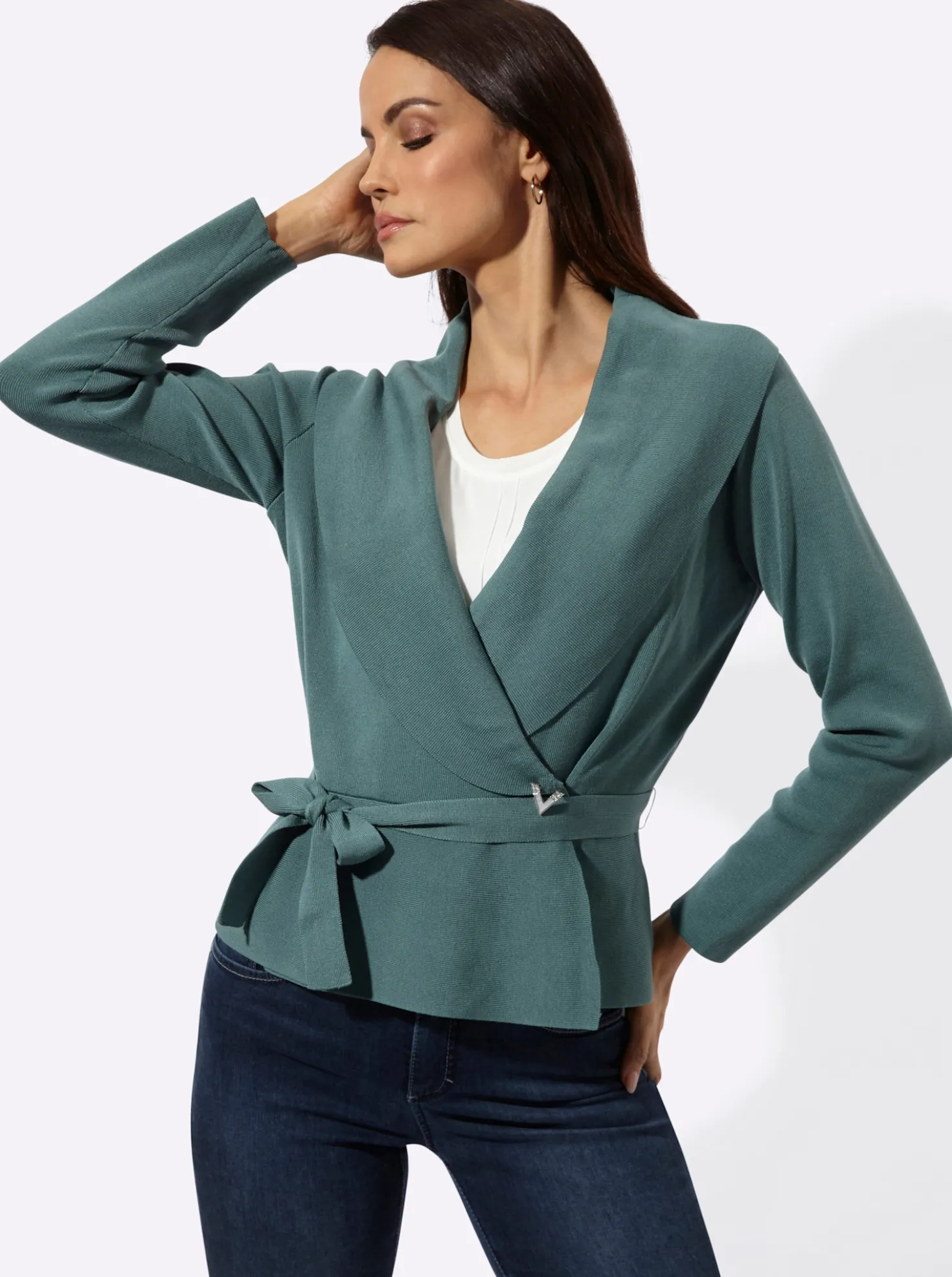 Cardigan mit Bindegürtel