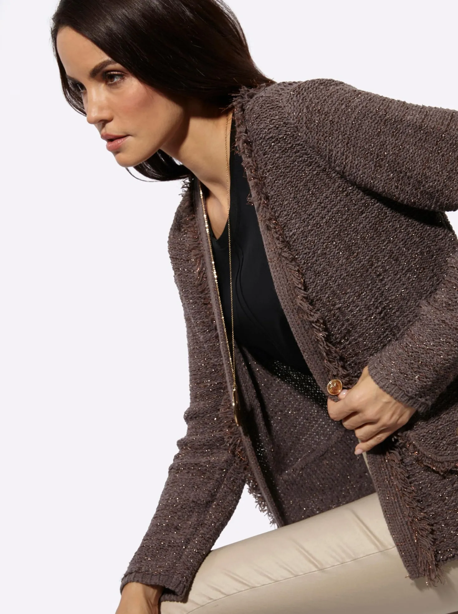Cardigan mit Fransen