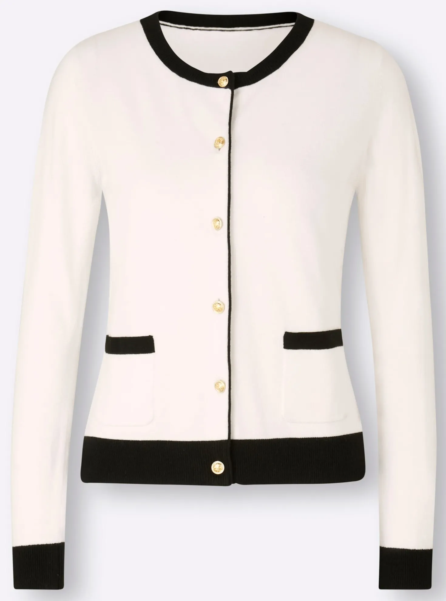 Cardigan mit Kontrast-Paspeln