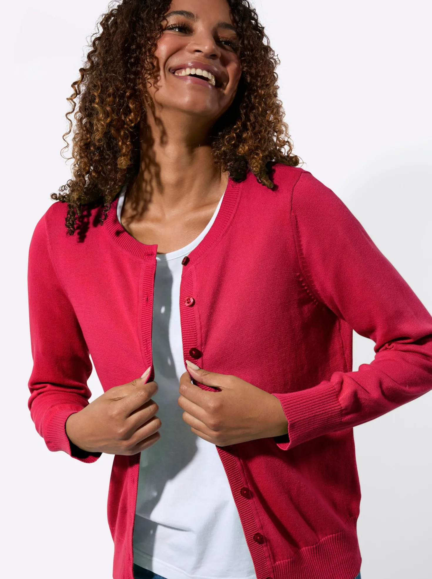 Cardigan mit Rippabschlüssen
