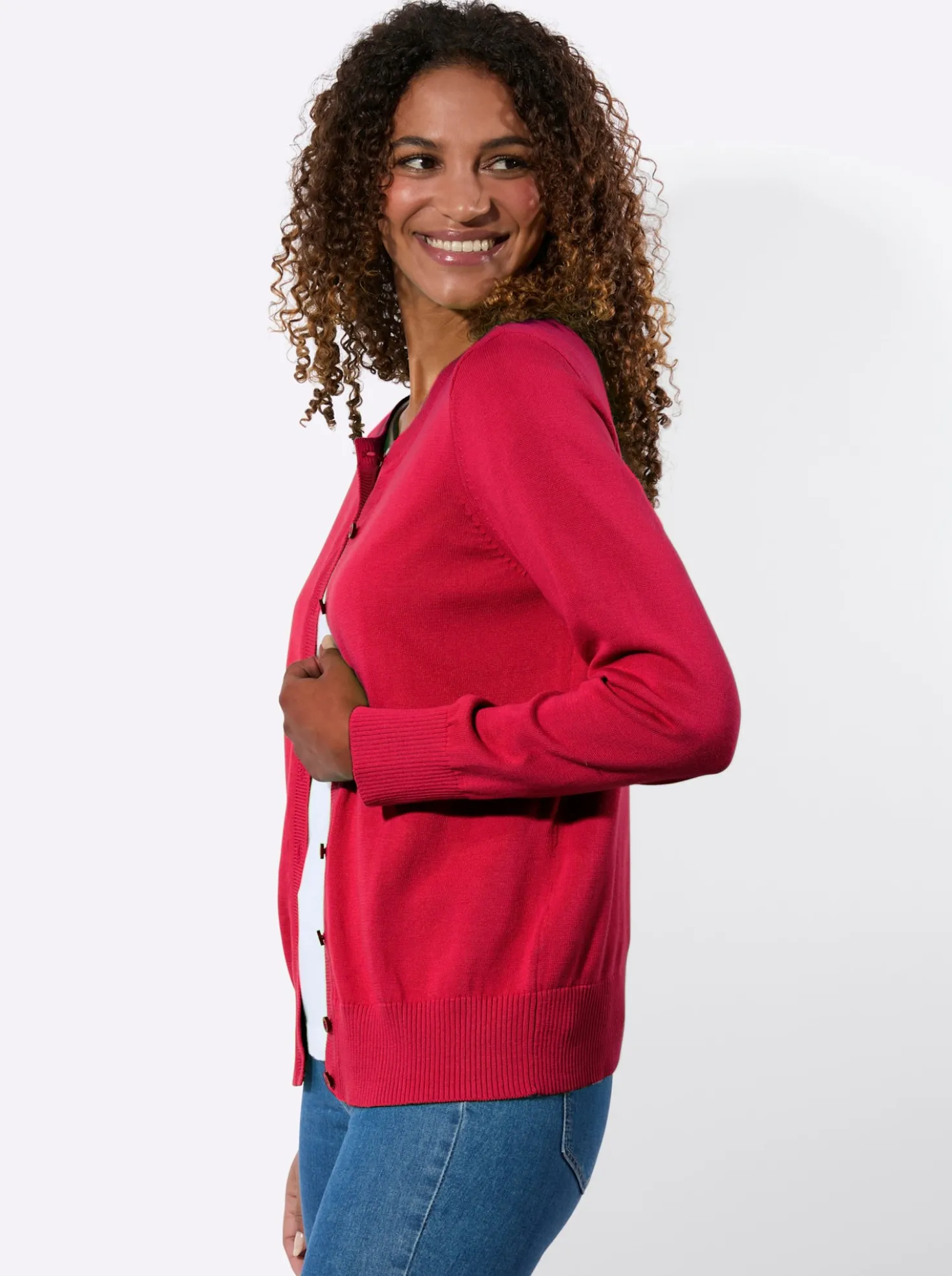 Cardigan mit Rippabschlüssen