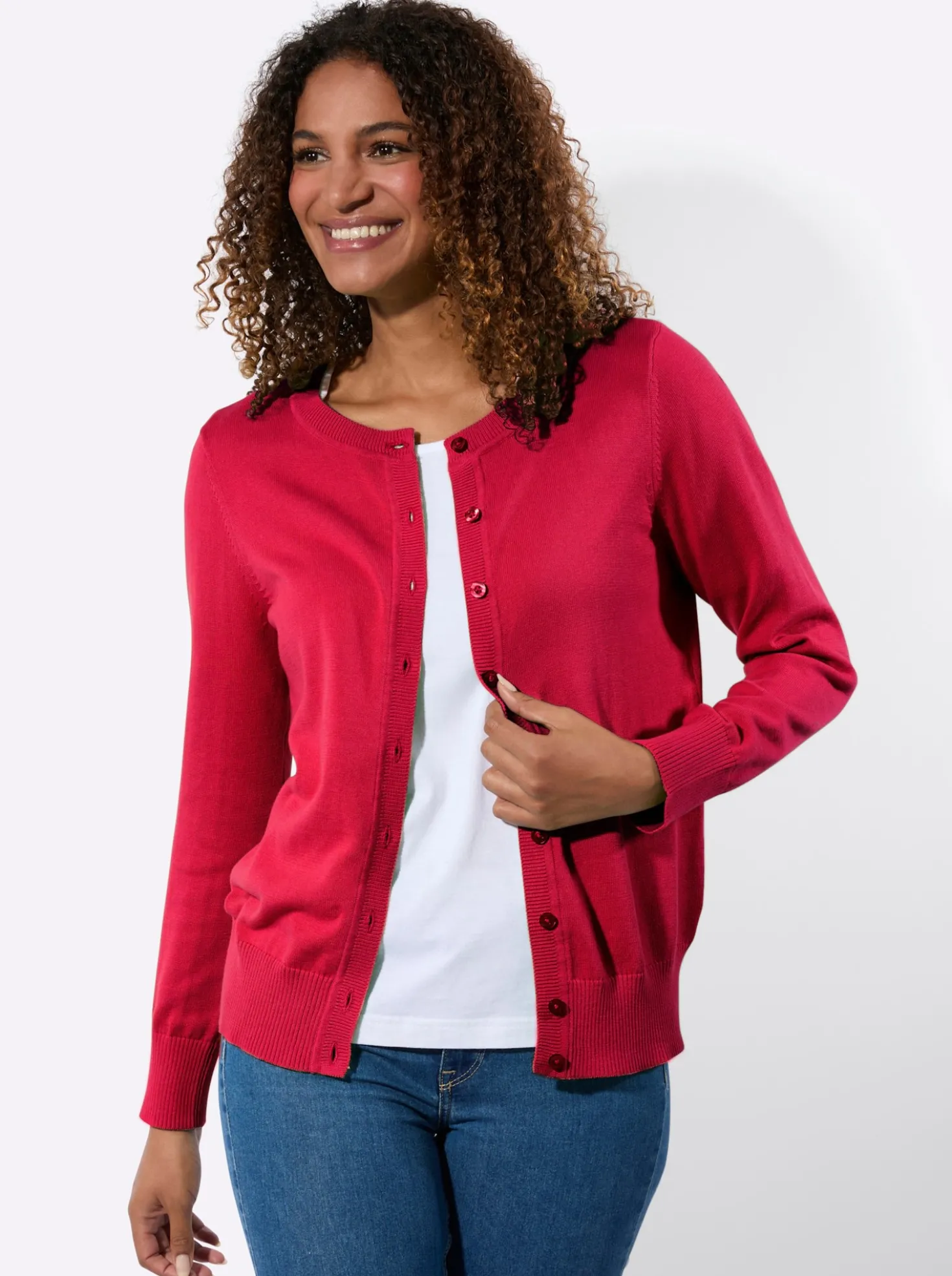 Cardigan mit Rippabschlüssen
