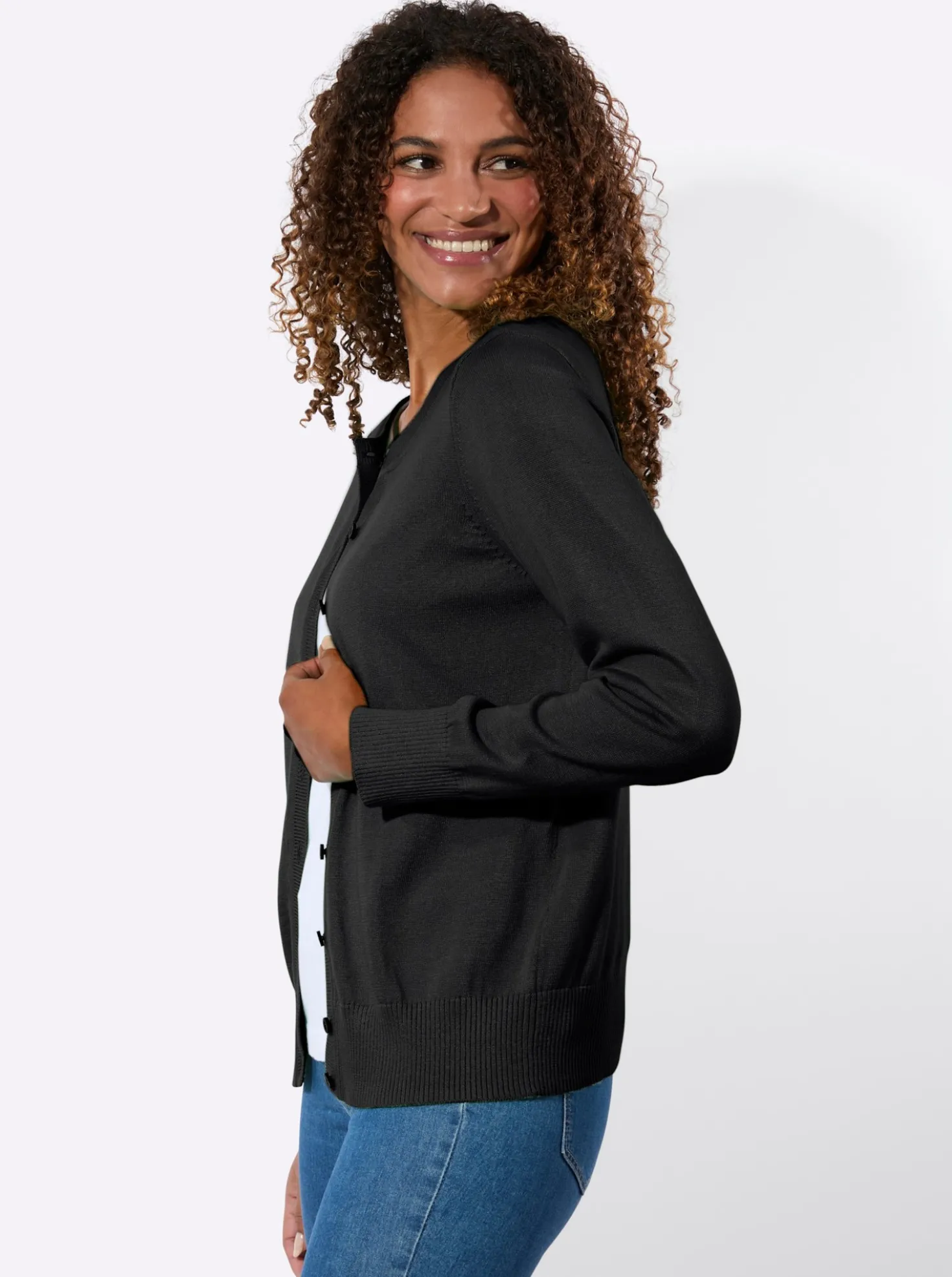 Cardigan mit Rippabschlüssen