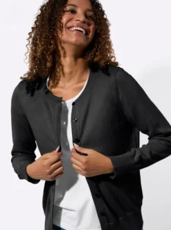 Cardigan mit Rippabschlüssen