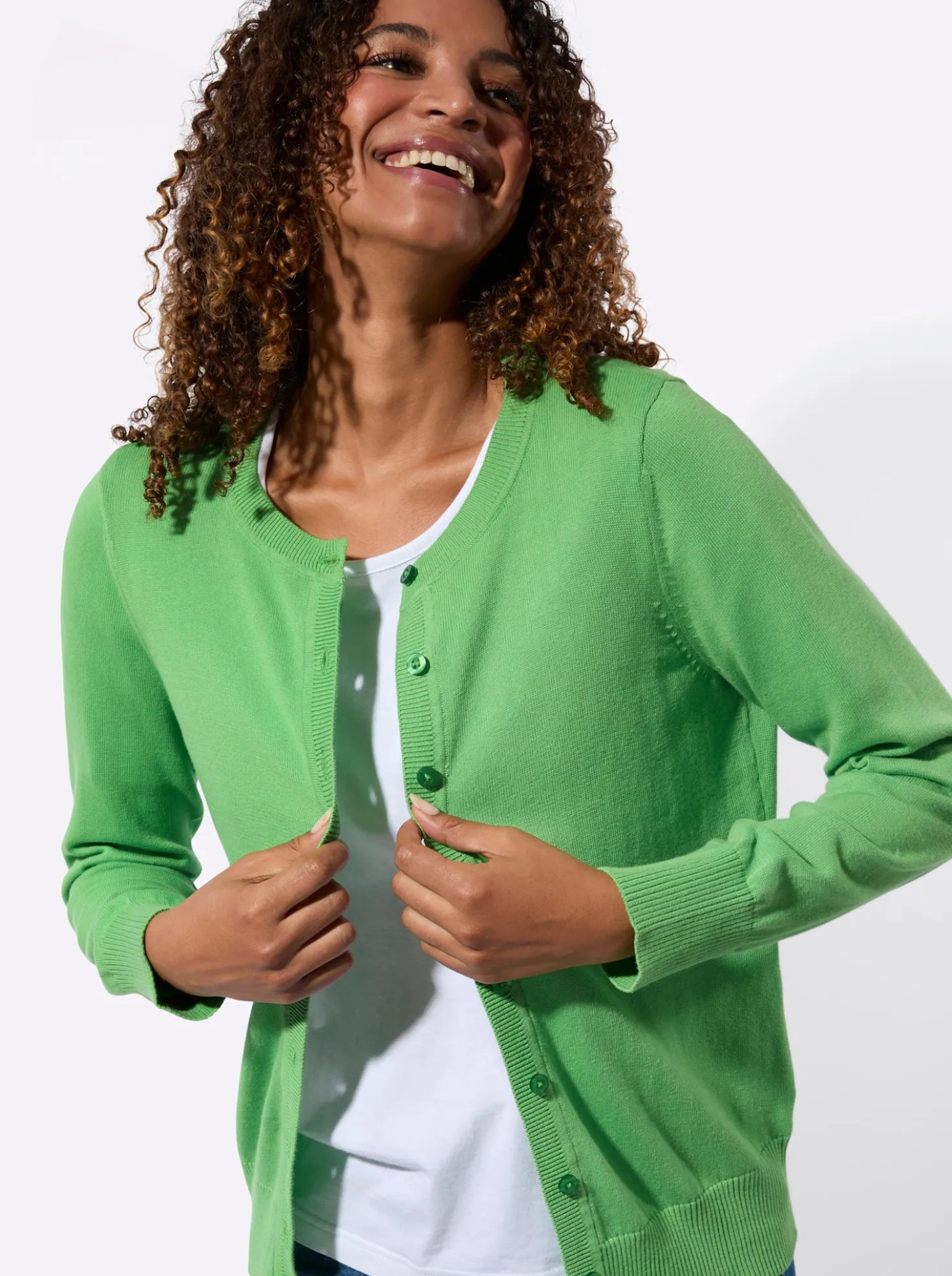 Cardigan mit Rippabschlüssen