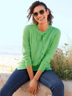 Cardigan mit Rippabschlüssen