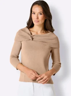 Carmenpullover im hochwertigen Seiden-Mix