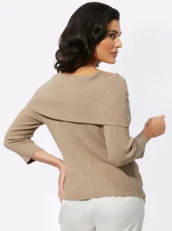 Carmenpullover mit 3/4-Ärmeln