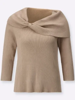 Carmenpullover mit 3/4-Ärmeln