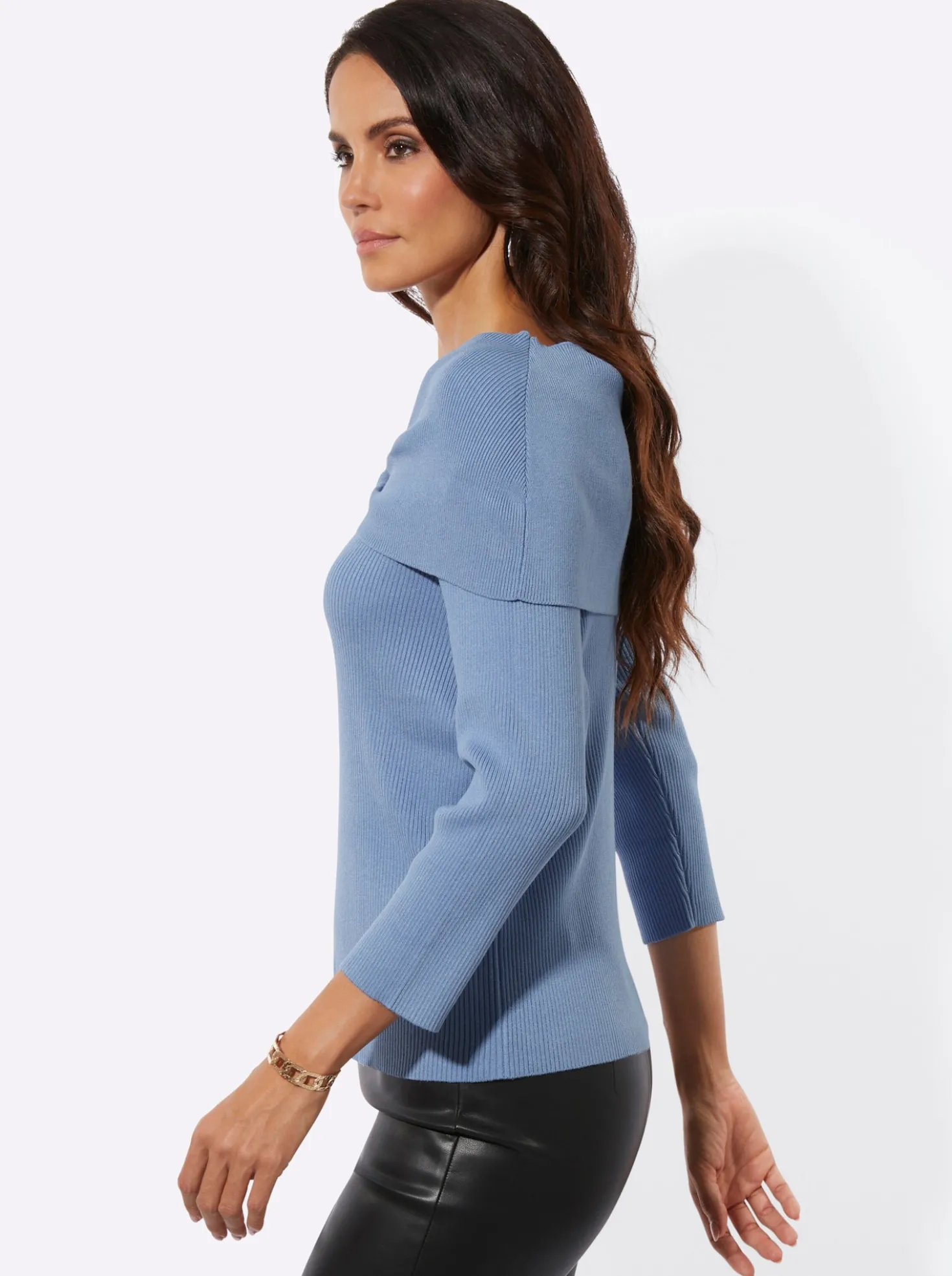 Carmenpullover mit 3/4-Ärmeln