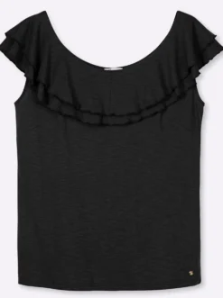 Carmenshirt mit breitem Volant