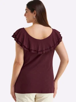 Carmenshirt mit breitem Volant