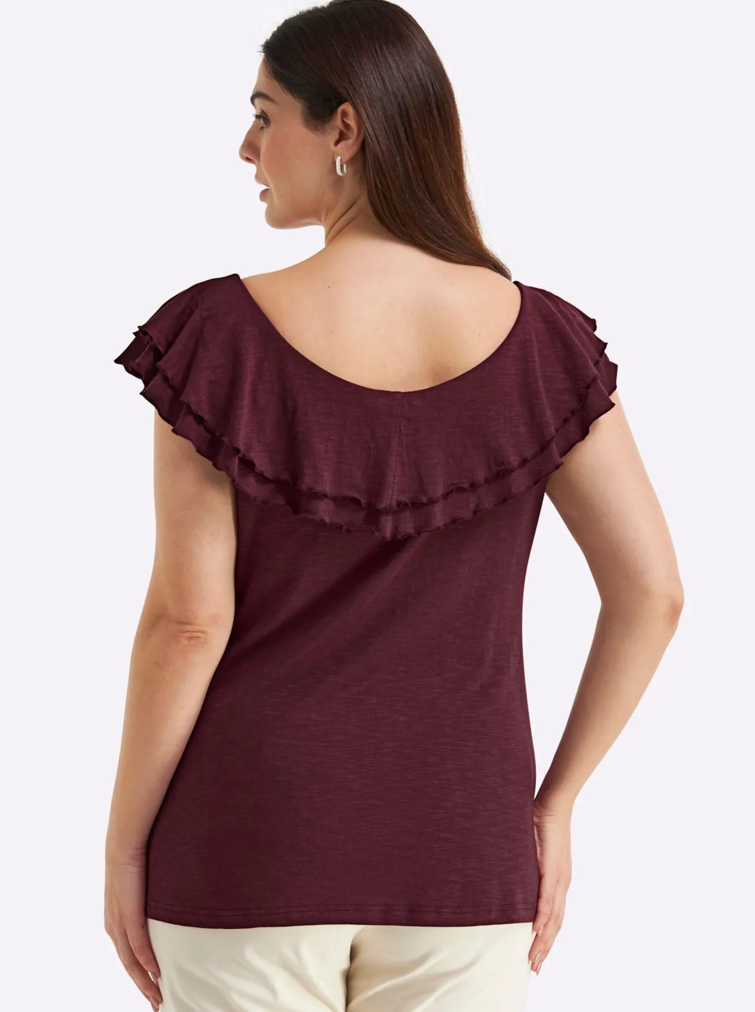 Carmenshirt mit breitem Volant