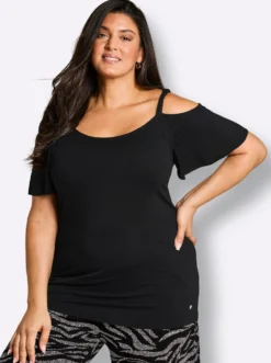 Carmenshirt mit fixierten Trägern