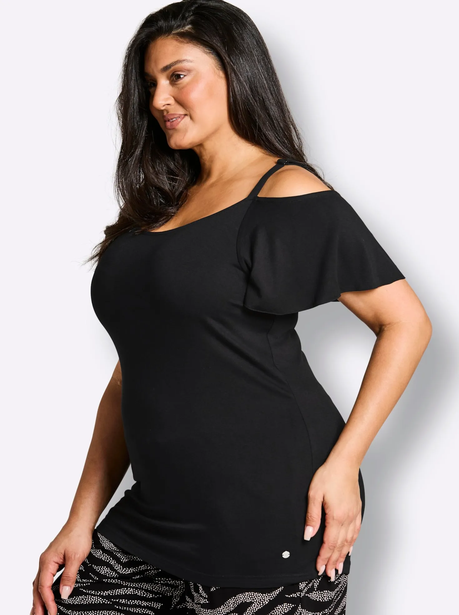 Carmenshirt mit fixierten Trägern