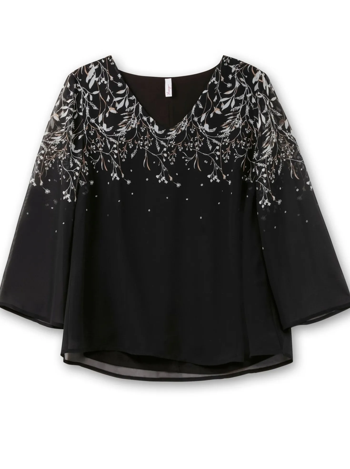 Chiffonbluse mit grafischem Print
