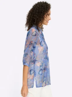 Chiffonbluse mit Muscheldruck