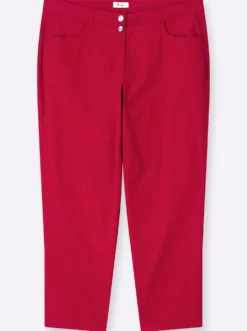 Chinohose mit Strassknopf am Bund
