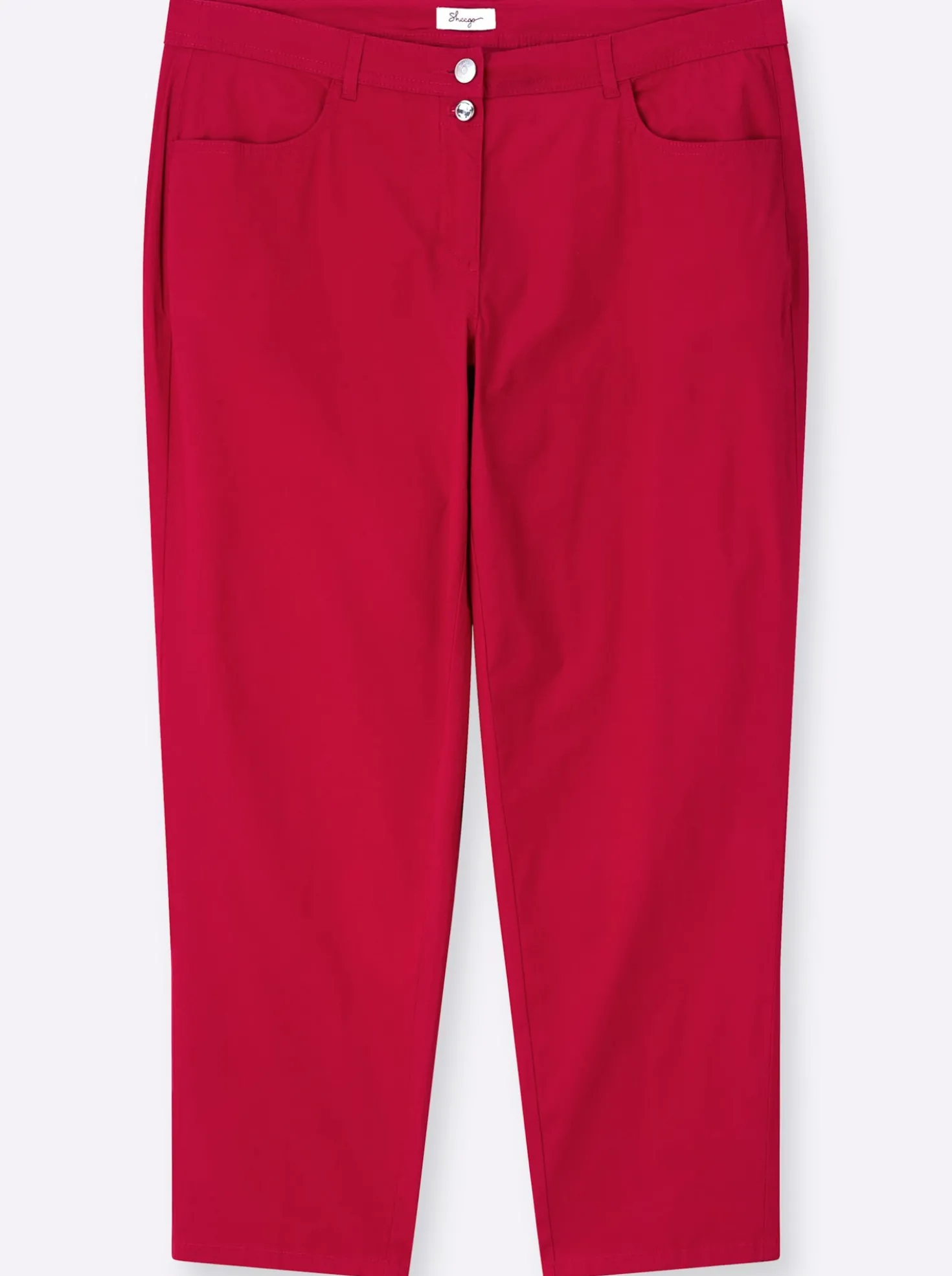 Chinohose mit Strassknopf am Bund