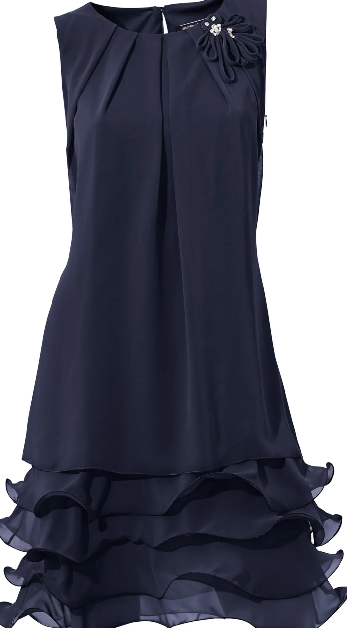 Cocktailkleid mit Rüschen am Saum